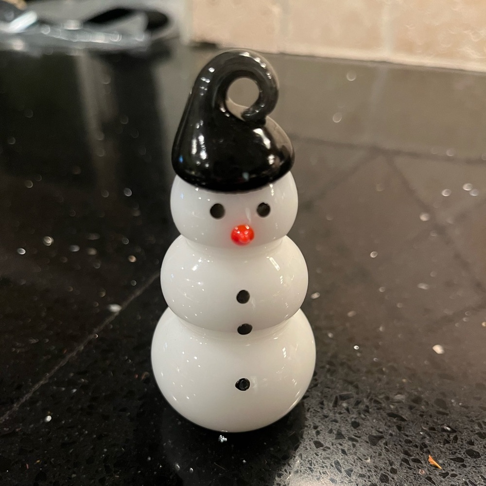 Handmade glass snowman